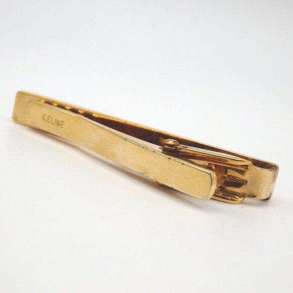 Authentic CELINE Macadam Cufflinks & Tie Pin Set metal [Used] - Picture 3 of 6